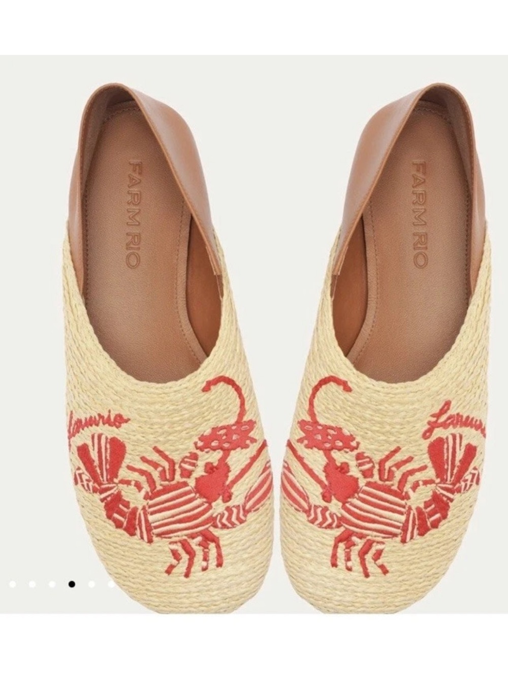 Farm Rio Embroidered Crab Raffia - Picture 4 of 6